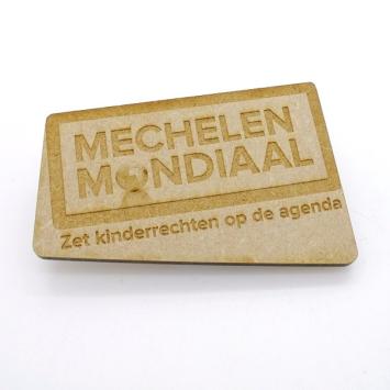 Badge, gerecycled houtvezels - natuur