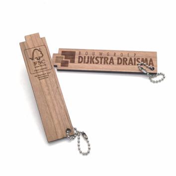 2 sleutelhangers Bouwgroep Dijkstra Draisma  met FSC logo