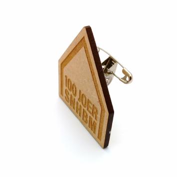 Badge, gerecycled houtvezels - natuur